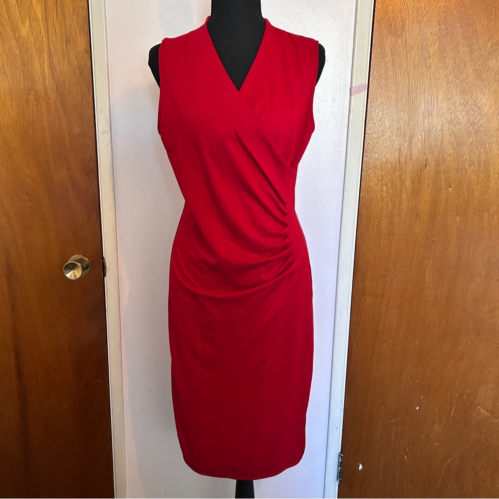 Ralph Lauren Vibrant Red Midi cocktail Dress